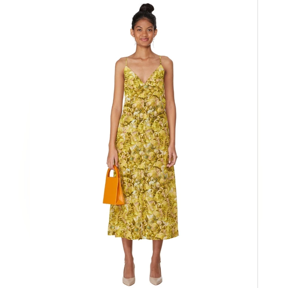 Baum Und Pferdgarten Midi Slip Dress Yellow Floral
